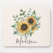 Mit Monogramm Wasserfarbe Vintag Rustikale Sonnenb Mousepad (Vorne)