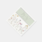 Mit Monogramm Wasserfarbe Wildblume Napkins Serviette (Ecke)