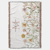 Mit Monogramm Wasserfarbe Wildblume Wiese Decke (Vorderseite Vertikal)