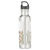 Mit Monogramm Wasserfarbe Wildblume Wiese Edelstahlflasche (Rückseite)