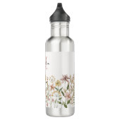 Mit Monogramm Wasserfarbe Wildblume Wiese Edelstahlflasche (Rechts)