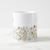 Mit Monogramm Wasserfarbe Wildblume Wiese Jumbo-Tasse (Vorderseite)