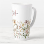 Mit Monogramm Wasserfarbe Wildblume Wiese Milchtasse (Rechte Ecke)