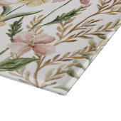 Mit Monogramm Wasserfarbe Wildblume Wiese Schneidebrett (Ecke)