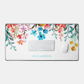 Mit Monogramm Wasserfarbenflora Schreibtischunterlage (Tastatur & Maus)