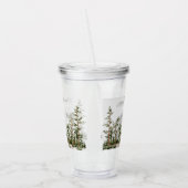 Mit Monogramm Wasserfarbengebirge und Wald Acryltrinkbecher (Links)