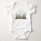 Mit Monogramm Wasserfarbengebirge und Wald Baby Strampler (Vorderseite)