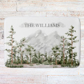 Mit Monogramm Wasserfarbengebirge und Wald Badematte