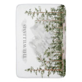 Mit Monogramm Wasserfarbengebirge und Wald Badematte (Vorderseite Vertikal)