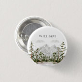Mit Monogramm Wasserfarbengebirge und Wald Button (Vorne & Hinten)