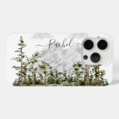 Mit Monogramm Wasserfarbengebirge und Wald Case-Mate iPhone Hülle (Rückseite (Horizontal))