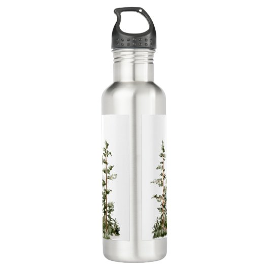Mit Monogramm Wasserfarbengebirge und Wald Edelstahlflasche (Rückseite)