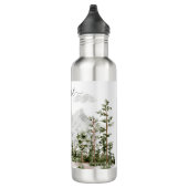 Mit Monogramm Wasserfarbengebirge und Wald Edelstahlflasche (Rechts)