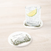 Mit Monogramm Wasserfarbengebirge und Wald Getränkeuntersetzer (Seite)