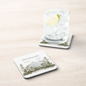 Mit Monogramm Wasserfarbengebirge und Wald Getränkeuntersetzer (Rechte Seite)