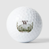 Mit Monogramm Wasserfarbengebirge und Wald Golfball (Vorderseite)