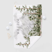 Mit Monogramm Wasserfarbengebirge und Wald Golfhandtuch (Insitu)
