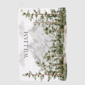 Mit Monogramm Wasserfarbengebirge und Wald Golfhandtuch (Vorderseite)