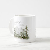 Mit Monogramm Wasserfarbengebirge und Wald Kaffeetasse (Vorderseite Links)
