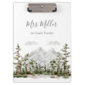 Mit Monogramm Wasserfarbengebirge und Wald Klemmbrett (Vorderseite)