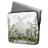 Mit Monogramm Wasserfarbengebirge und Wald Laptopschutzhülle (Vorderseite Links)