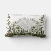 Mit Monogramm Wasserfarbengebirge und Wald Lendenkissen (Rückseite)