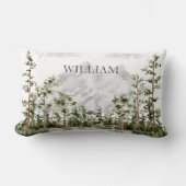 Mit Monogramm Wasserfarbengebirge und Wald Lendenkissen (Vorderseite)