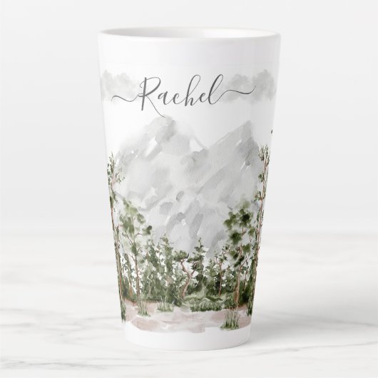 Mit Monogramm Wasserfarbengebirge und Wald Milchtasse (Vorderseite)