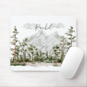 Mit Monogramm Wasserfarbengebirge und Wald Mousepad (Mit Mouse)