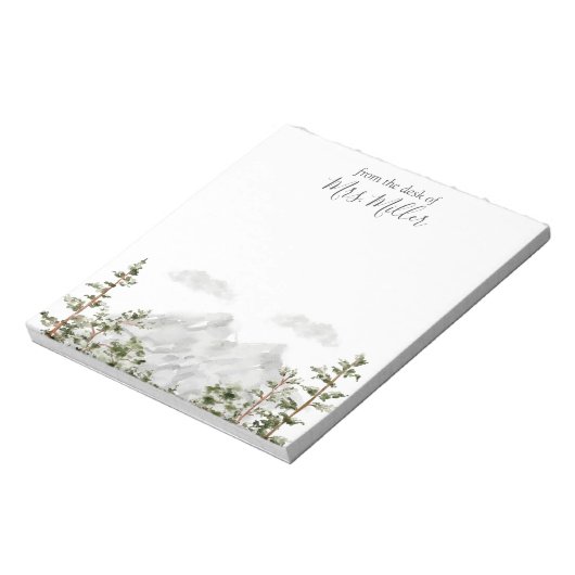 Mit Monogramm Wasserfarbengebirge und Wald Notizblock (Rotiert)