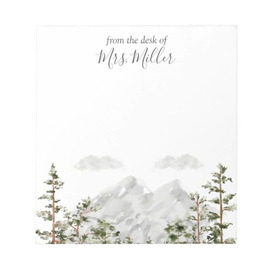 Mit Monogramm Wasserfarbengebirge und Wald Notizblock (Vorderseite)
