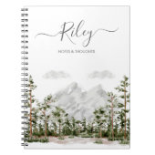 Mit Monogramm Wasserfarbengebirge und Wald Notizblock (Vorderseite)