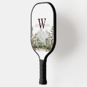 Mit Monogramm Wasserfarbengebirge und Wald Pickleball Schläger (Links)