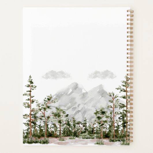 Mit Monogramm Wasserfarbengebirge und Wald Planer (Rückseite)