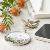 Mit Monogramm Wasserfarbengebirge und Wald Schlüsselanhänger (Seite)