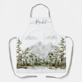 Mit Monogramm Wasserfarbengebirge und Wald Schürze (Vorderseite)