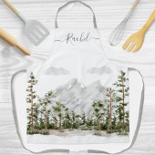 Mit Monogramm Wasserfarbengebirge und Wald Schürze