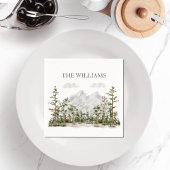 Mit Monogramm Wasserfarbengebirge und Wald Serviette