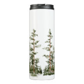 Mit Monogramm Wasserfarbengebirge und Wald Thermosbecher (Rückseite)