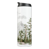Mit Monogramm Wasserfarbengebirge und Wald Thermosbecher (Nach rechts gedreht)
