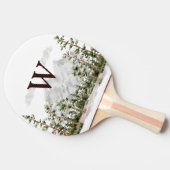 Mit Monogramm Wasserfarbengebirge und Wald Tischtennis Schläger (Seitenansicht)