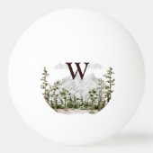 Mit Monogramm Wasserfarbengebirge und Wald Tischtennisball (Vorderseite)
