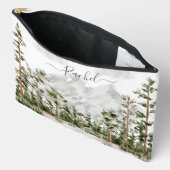 Mit Monogramm Wasserfarbengebirge und Wald Zubehörtasche (Offen)