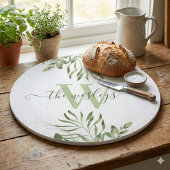 Mit Monogramm Watercolor Leaf Cutting Board Schneidebrett