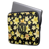 Mit Monogramm Watercolor-Muster Laptopschutzhülle (Vorderseite Links)