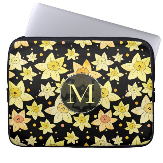Mit Monogramm Watercolor-Muster Laptopschutzhülle (Vorderseite)