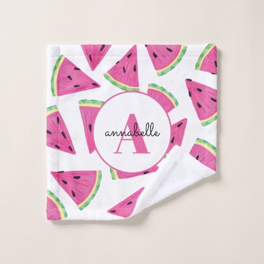 Mit Monogramm Watermelon Pattern Girls Badhandtuch Set (Waschlappen)
