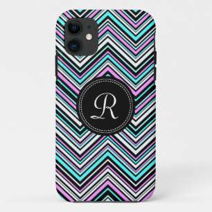Mit Monogramm weibliches Stammmuster Zickzack Case-Mate iPhone Hülle