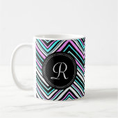 Mit Monogramm weibliches Stammmuster Zickzack Kaffeetasse (Links)