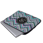 Mit Monogramm weibliches Stammmuster Zickzack Laptopschutzhülle (Vorne Knopf)